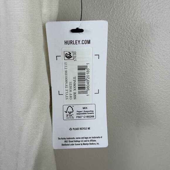 Hurley Off White Wide Leg Jumpsuit XS NWT Boho Beach Lightweight Summer Flowy - Picture 6 of 11